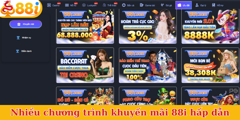 Nhiều chương trình khuyến mãi 88i hấp dẫn